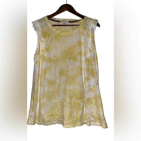 Knox Rose Round Neck Sleeveless Yellow Tie Dye Tank Top‎ Size XXL - Picture 1 of 7